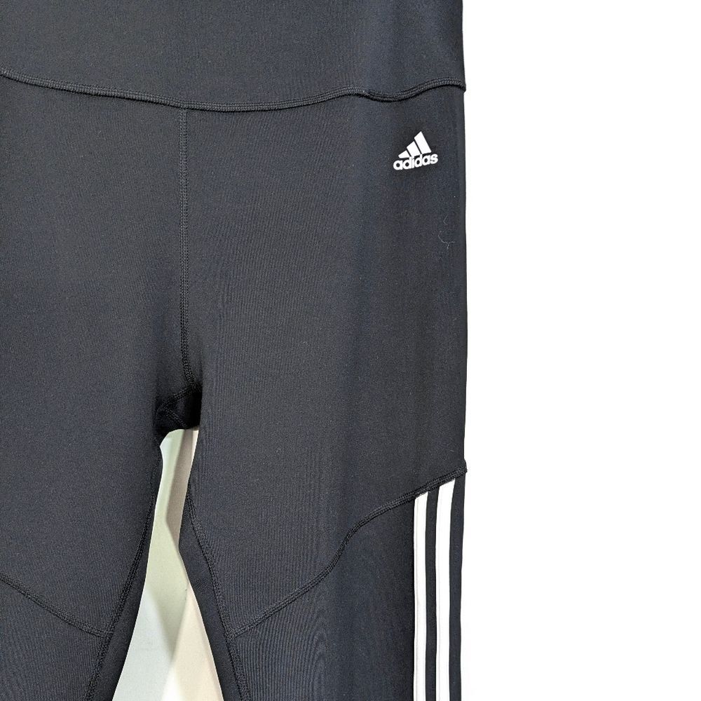 Adidas Climalite Three Stripe Athletic Pants - Black & White - Size Large Womens - Picture 3 of 9